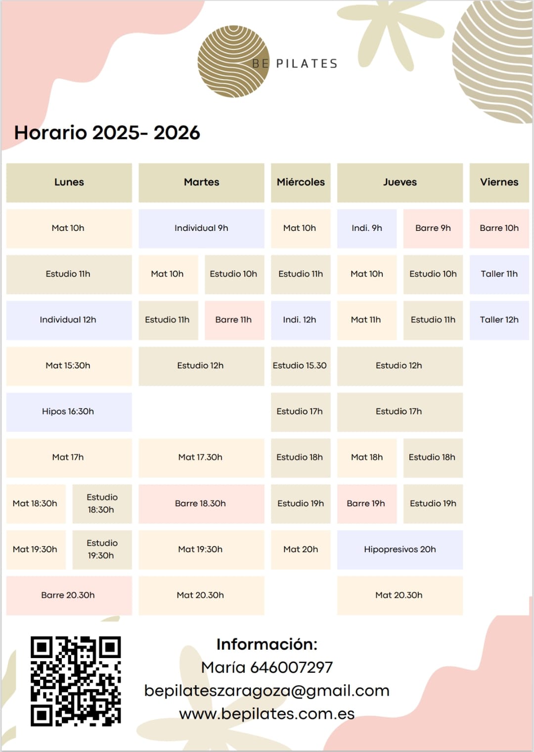 Horarios 2026
